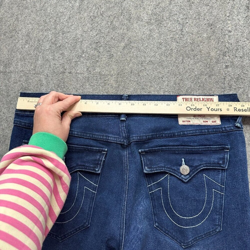 True Religion Denim Shorts Men 36 Blue Ricky Relaxed Straight 12" Jean Bermuda - Picture 12 of 16